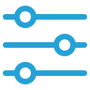 blue volume knob icon